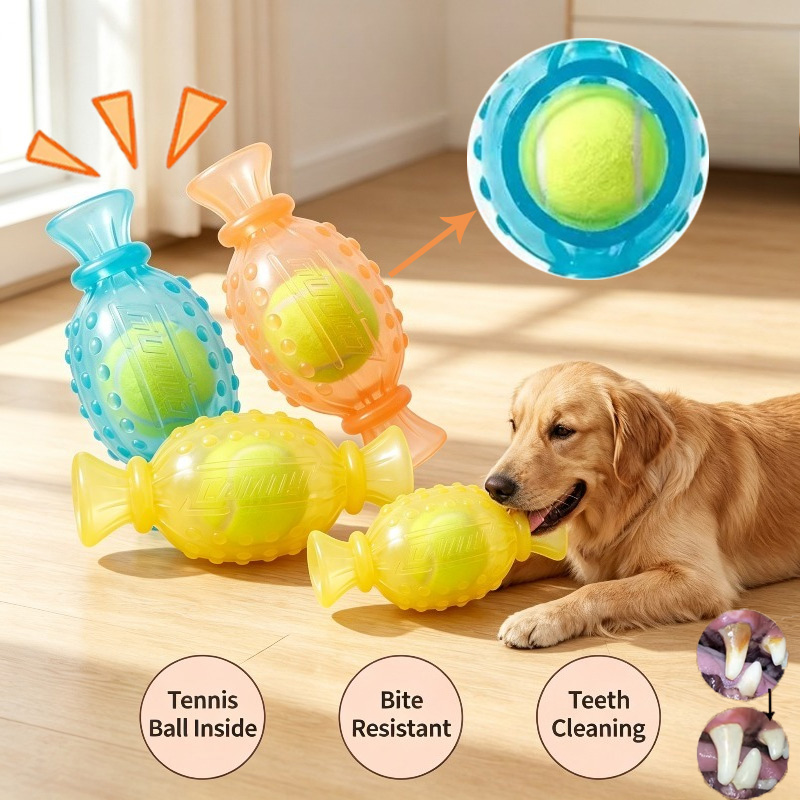 Interactive Squeaky Plush Dog Toy - Jouet à mâcher pour chien, jouet