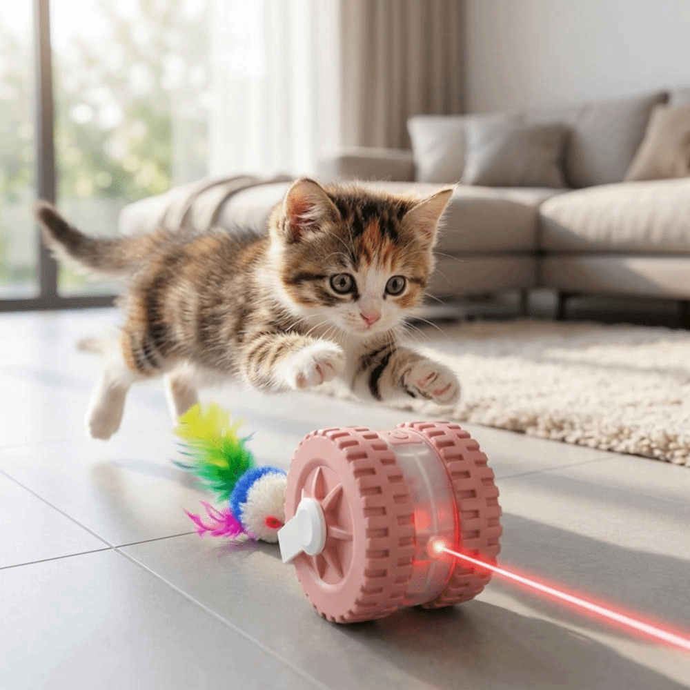 Tête de chat interactive à las - Automatic Moving Dog Ball avis et prix